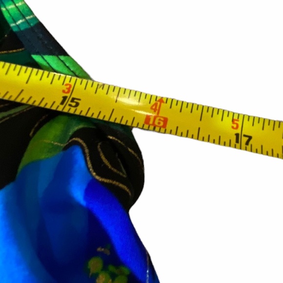 Robby Len Swim Fashions One Piece Swimsuit Blue Floral Sz 12 - Picture 5 of 9